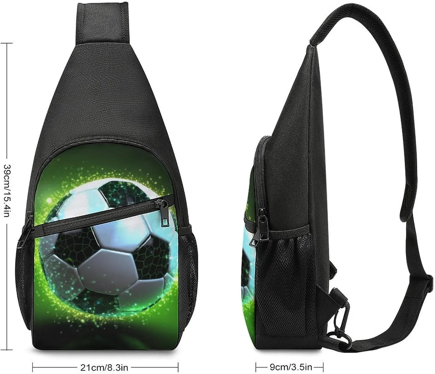Sling Backpack for Women Men Crossbody Chest Bag Travel Cool Soccer Ball Daypack Shoulder Bag for Hiking