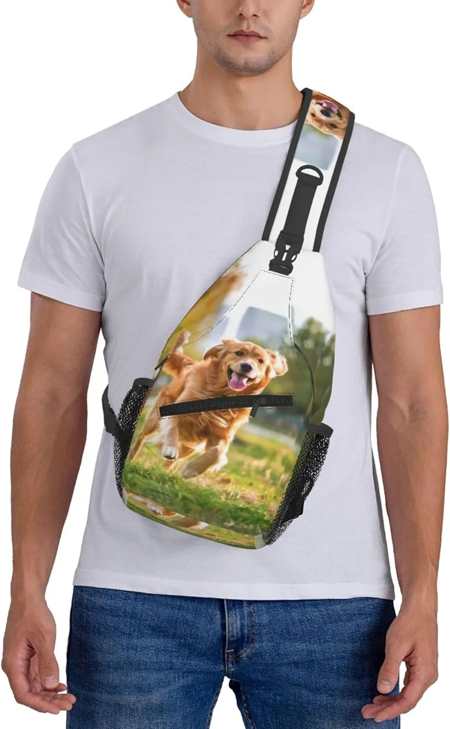 Sling Backpacks Add Your Logo Image Text Personalized Crossbody Sling Bags Design Your Own Custom Bag for Men Women