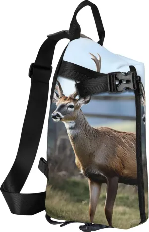 Sling Bag Crossbody Backpack for Men Women Deer Animal Chest Bag Crossbody Bag for Travel Sport Running
