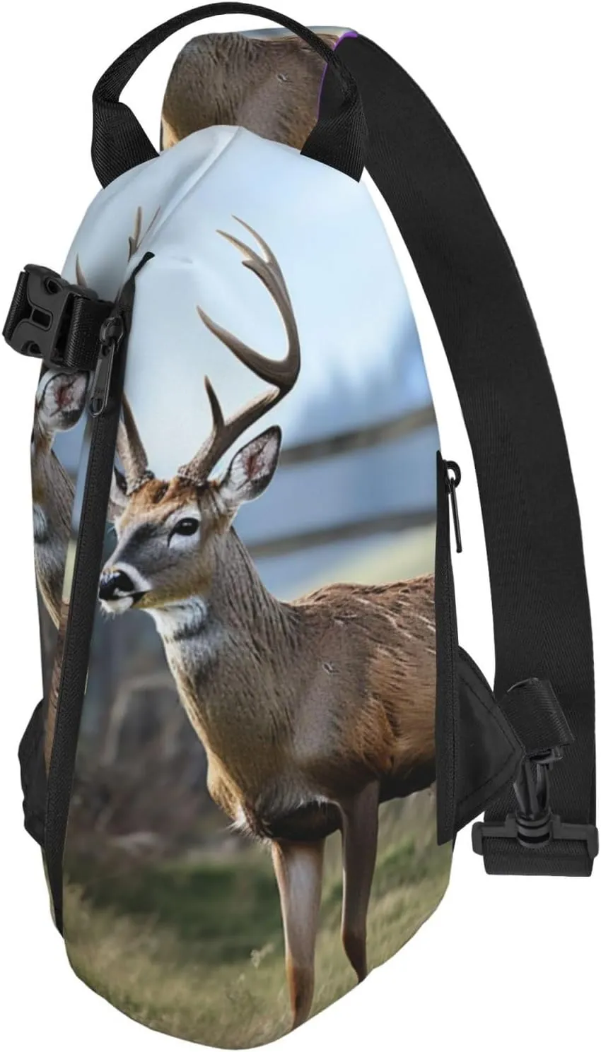 Sling Bag Crossbody Backpack for Men Women Deer Animal Chest Bag Crossbody Bag for Travel Sport Running