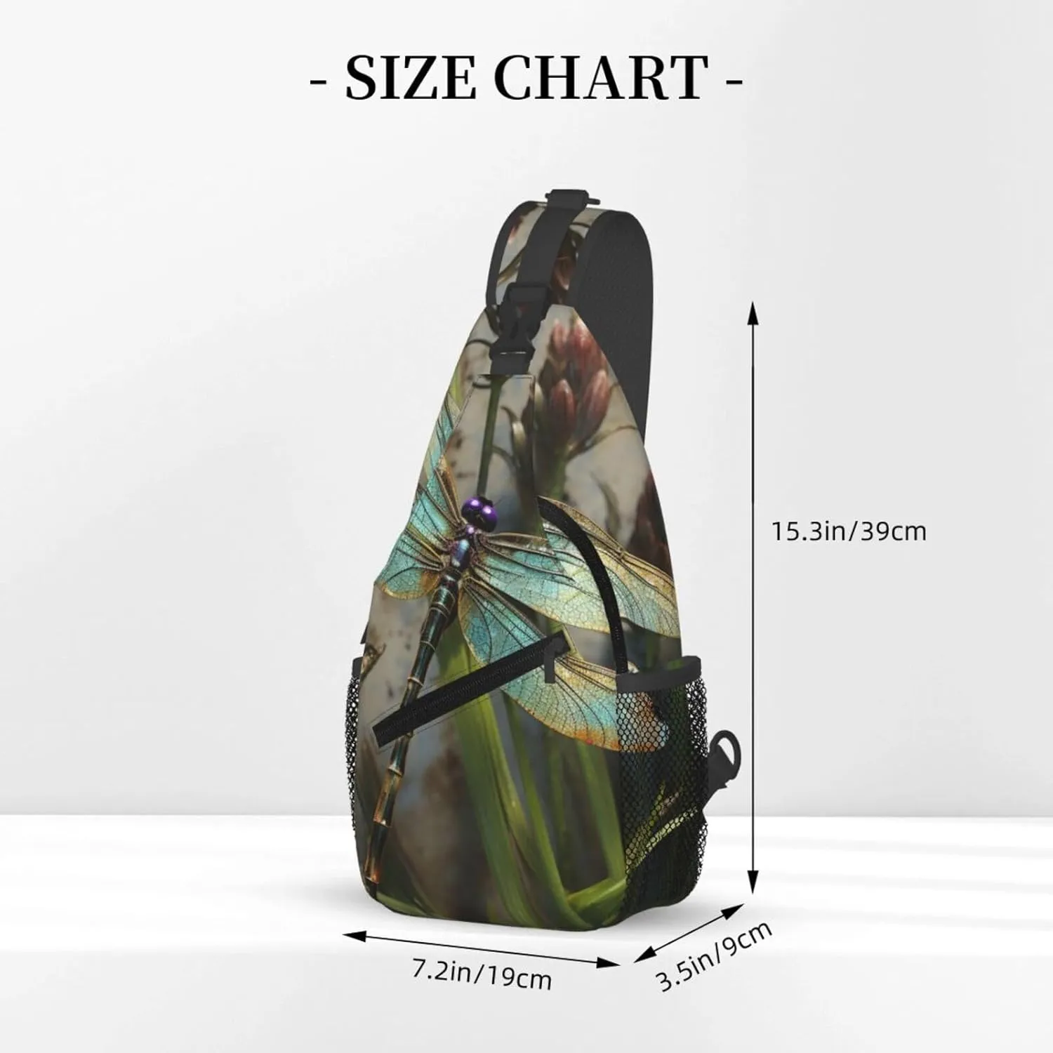 Sling Bag for Men Women Crossbody Backpack Dancing Dragonfly Crossbody Bag Chest Bag for Travel Sport