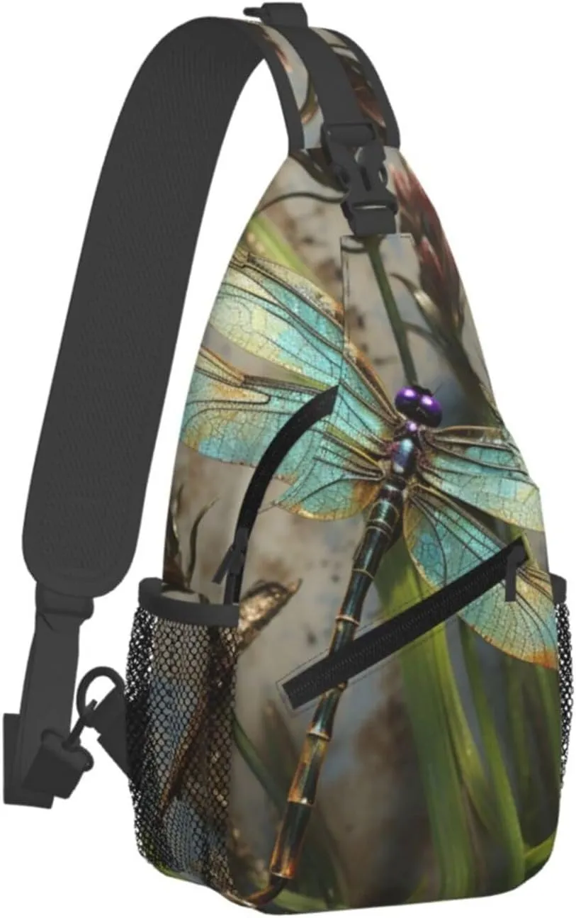 Sling Bag for Men Women Crossbody Backpack Dancing Dragonfly Crossbody Bag Chest Bag for Travel Sport