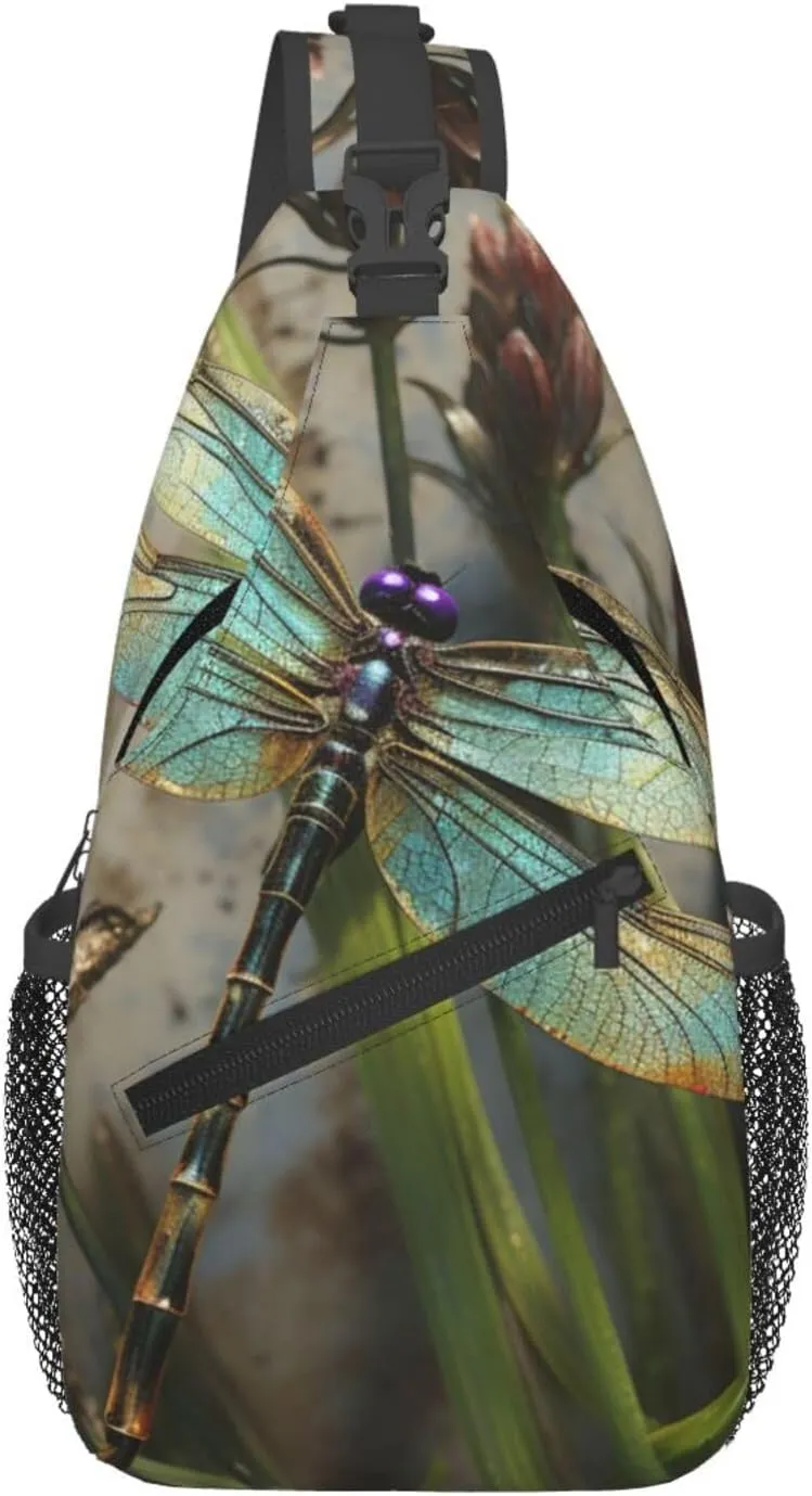 Sling Bag for Men Women Crossbody Backpack Dancing Dragonfly Crossbody Bag Chest Bag for Travel Sport