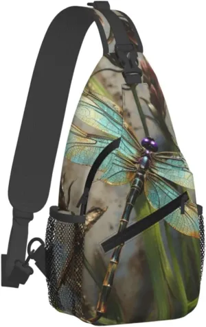 Sling Bag for Men Women Crossbody Backpack Dancing Dragonfly Crossbody Bag Chest Bag for Travel Sport