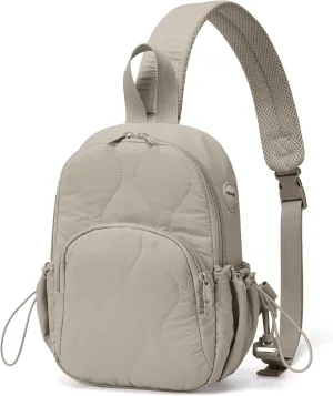 Sling Bag for Women Crossbody Backpack Adjustable Strap Sling Backpack for Daypack Casual Traveling Hiking Sports(Khaki-Small)