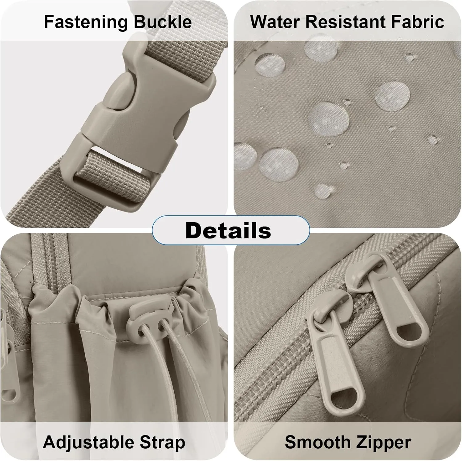 Sling Bag for Women Crossbody Backpack Adjustable Strap Sling Backpack for Daypack Casual Traveling Hiking Sports(Khaki-Small)