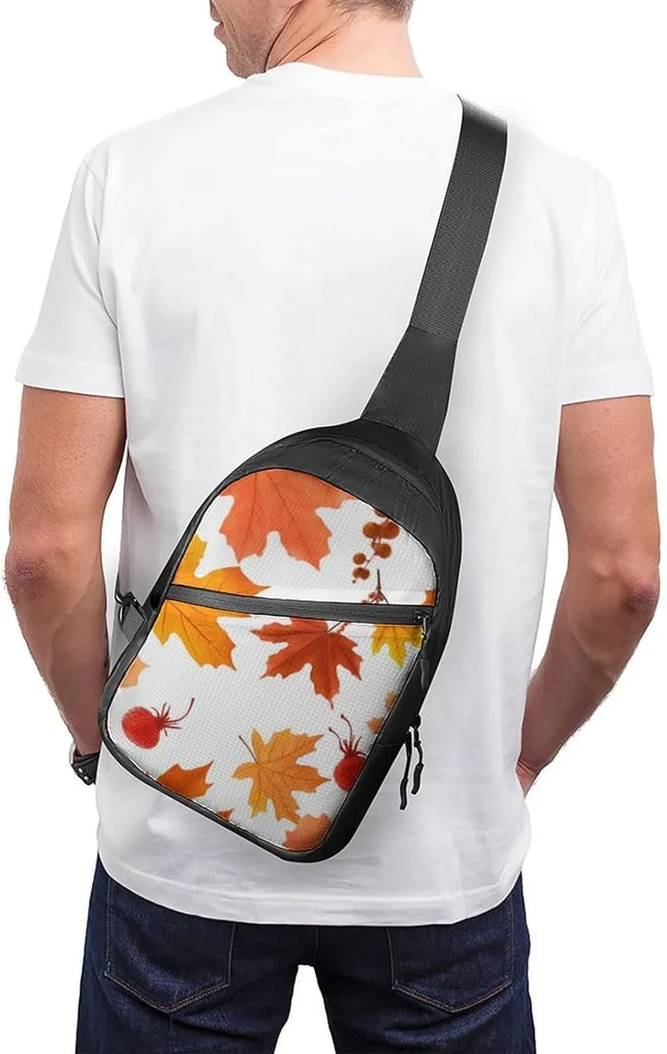 Sling Bag for Women Men Daypack Autumn Maple Leaves Chest Bag Crossbody Backpack for Hiking Travel