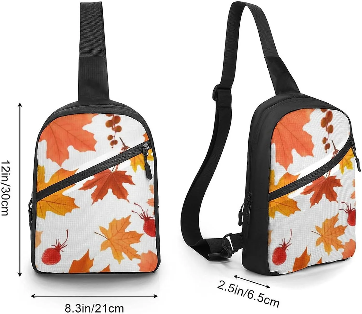 Sling Bag for Women Men Daypack Autumn Maple Leaves Chest Bag Crossbody Backpack for Hiking Travel