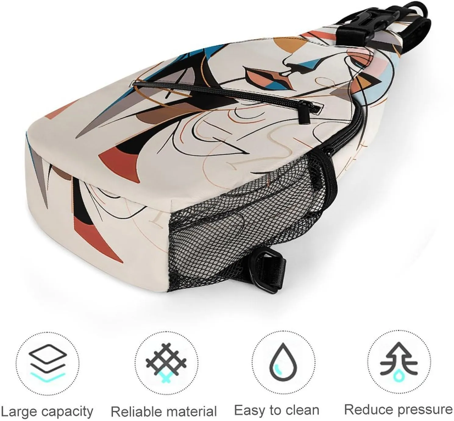 Sling Bags for Women Men Elegant Line Drawing Sling Backpack Adjustable Belt Casual Chest Daypack Bum Bags Fanny Pack for Travel Sports Running Hiking Waist Packs