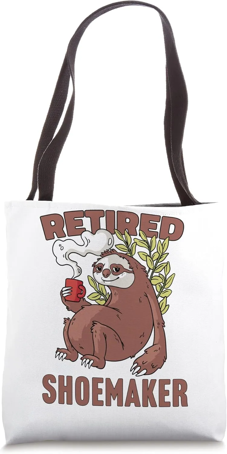 Sloth drinking coffee Funny Retirement Design Tote Bag