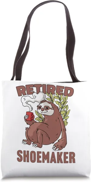 Sloth drinking coffee Funny Retirement Design Tote Bag