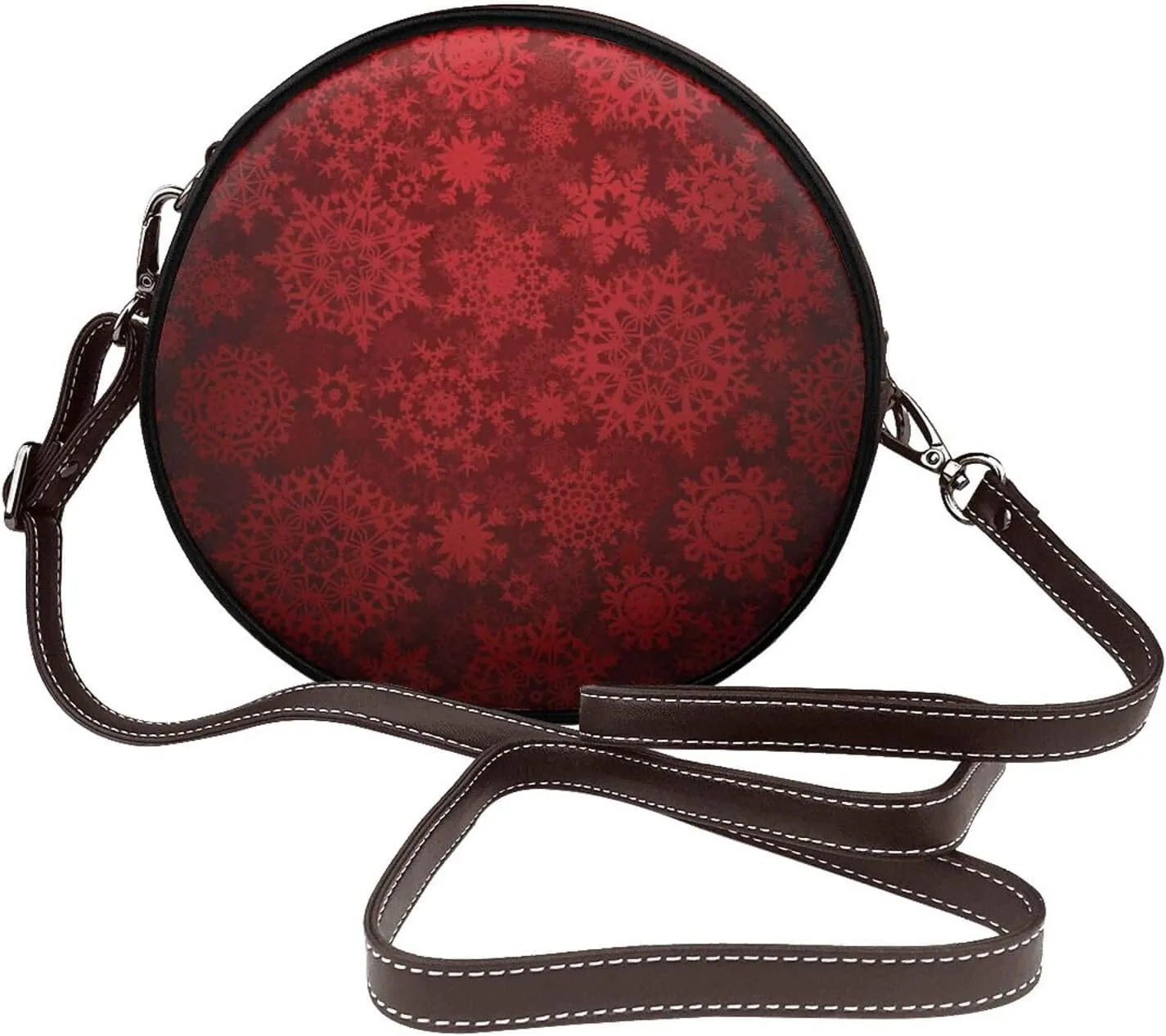 Small Crossbody Bags for Women Round Purses PU Leather Shoulder Bag with Adjustable Strap