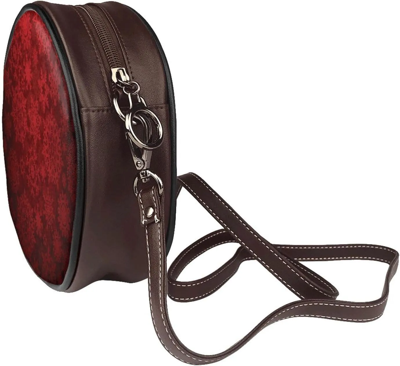 Small Crossbody Bags for Women Round Purses PU Leather Shoulder Bag with Adjustable Strap