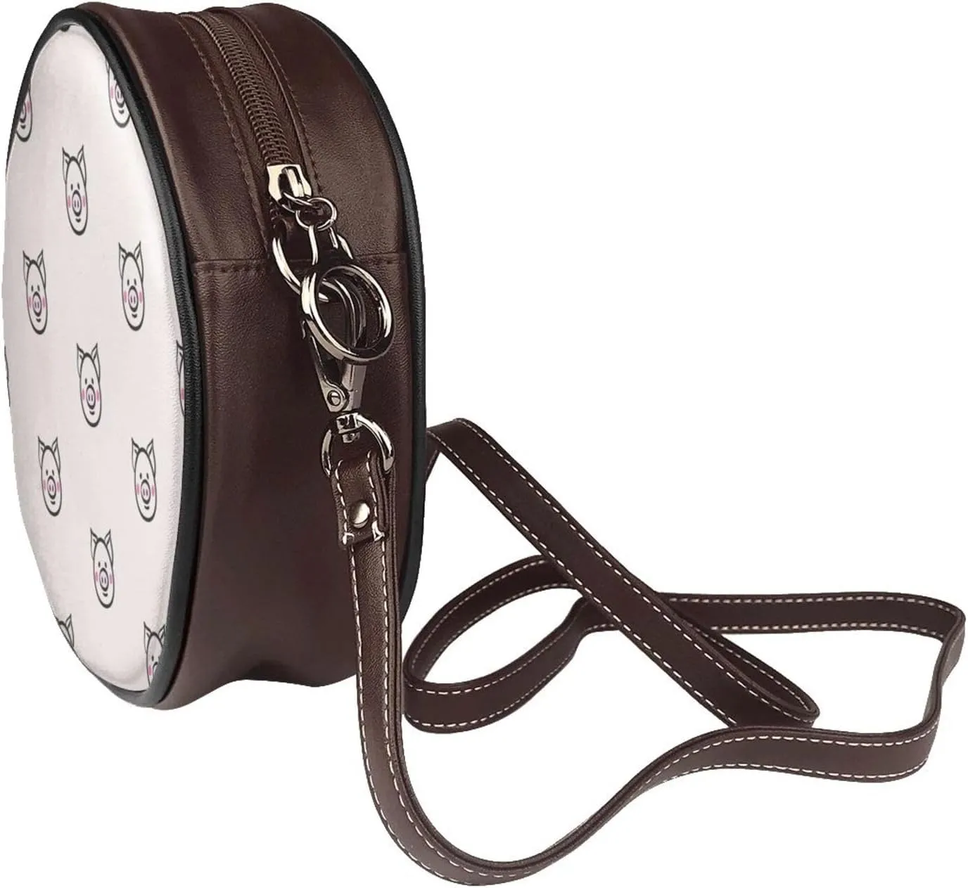 Small Crossbody Bags for Women Round Purses PU Leather Shoulder Bag with Adjustable Strap
