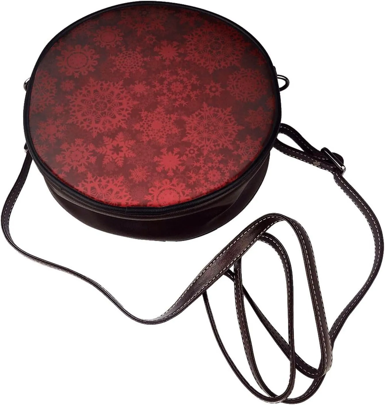 Small Crossbody Bags for Women Round Purses PU Leather Shoulder Bag with Adjustable Strap