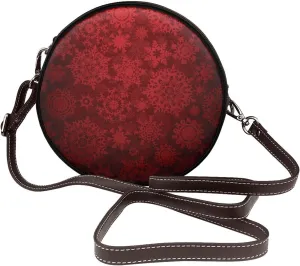 Small Crossbody Bags for Women Round Purses PU Leather Shoulder Bag with Adjustable Strap