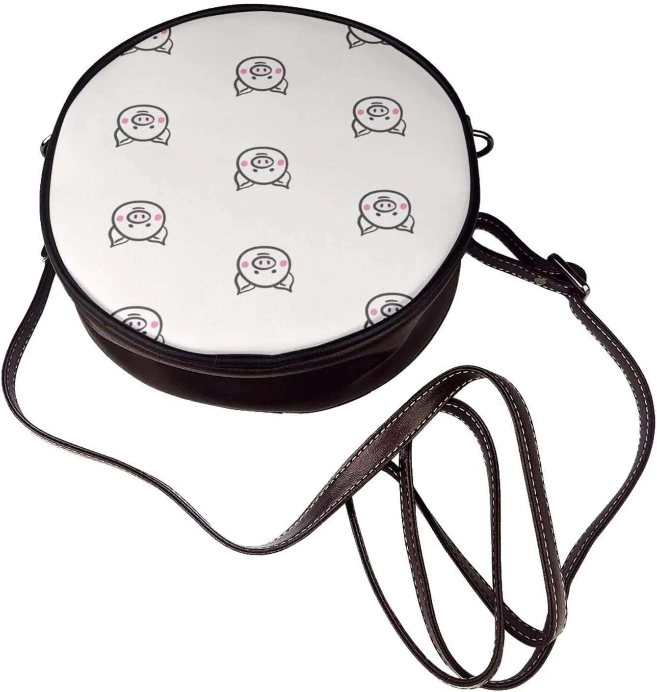 Small Crossbody Bags for Women Round Purses PU Leather Shoulder Bag with Adjustable Strap