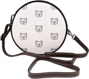 Small Crossbody Bags for Women Round Purses PU Leather Shoulder Bag with Adjustable Strap