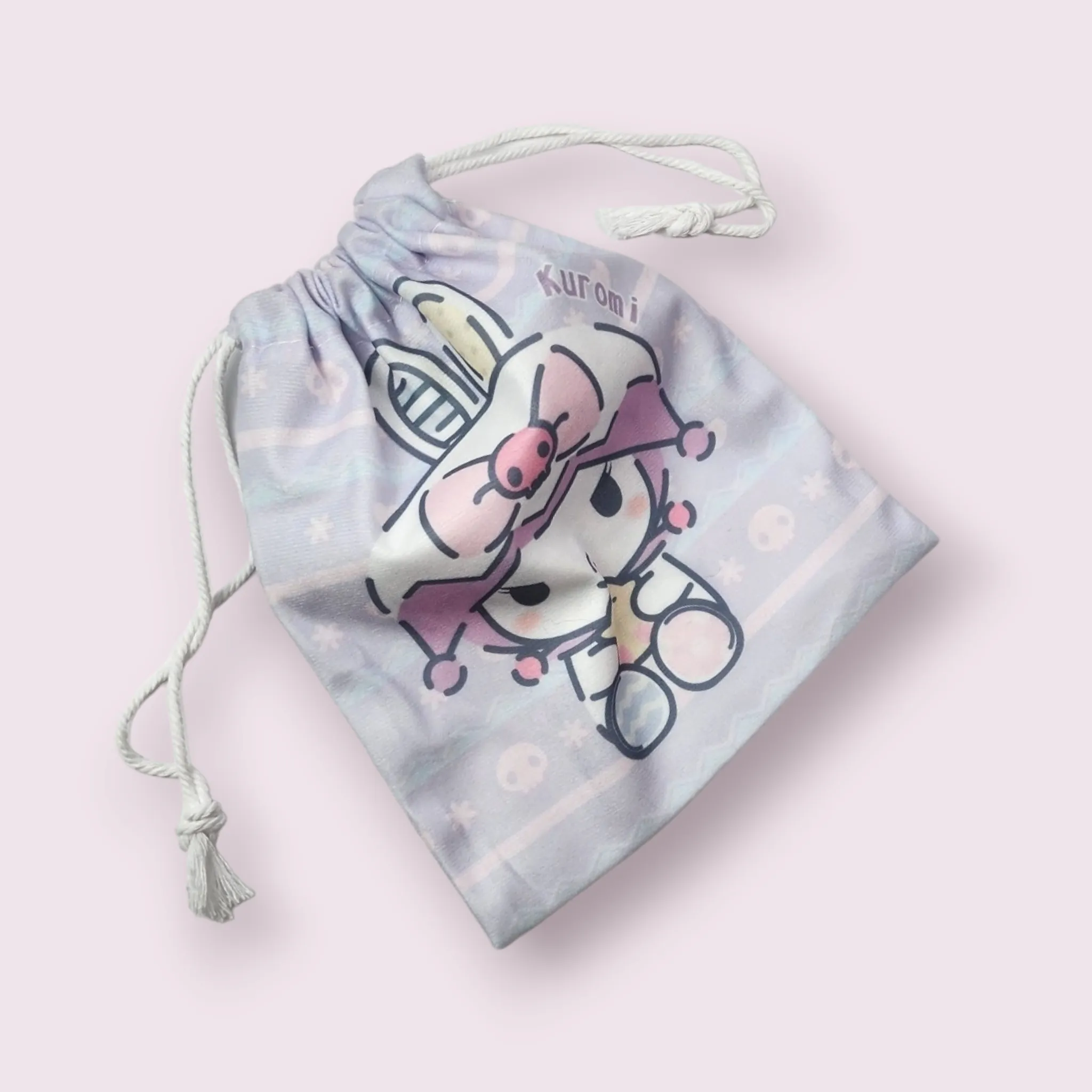 Small Kuromi Easter Bunny Soft Drawstring Bag
