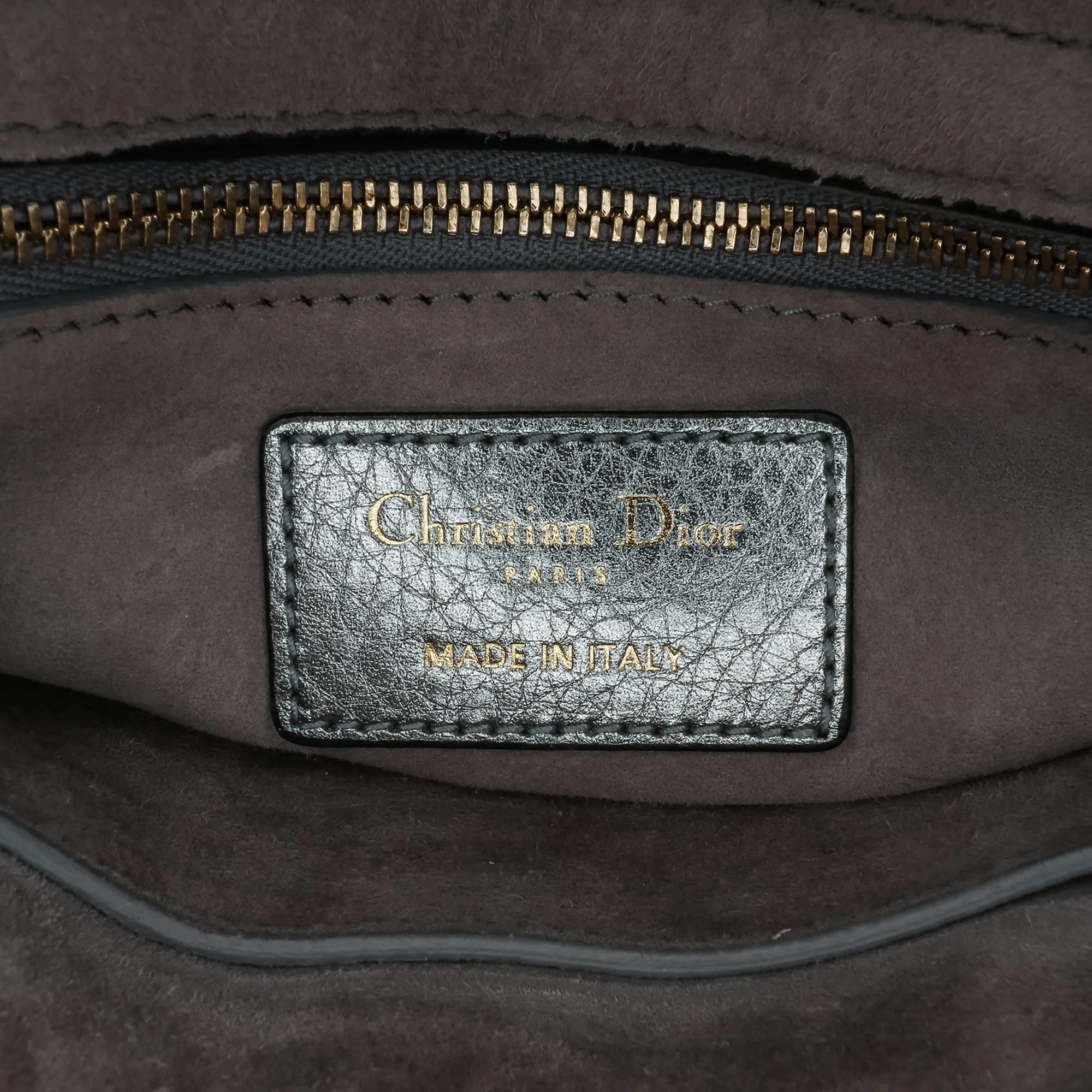 Small Metallic Grained Calfskin Cannage Supple Lady Dior