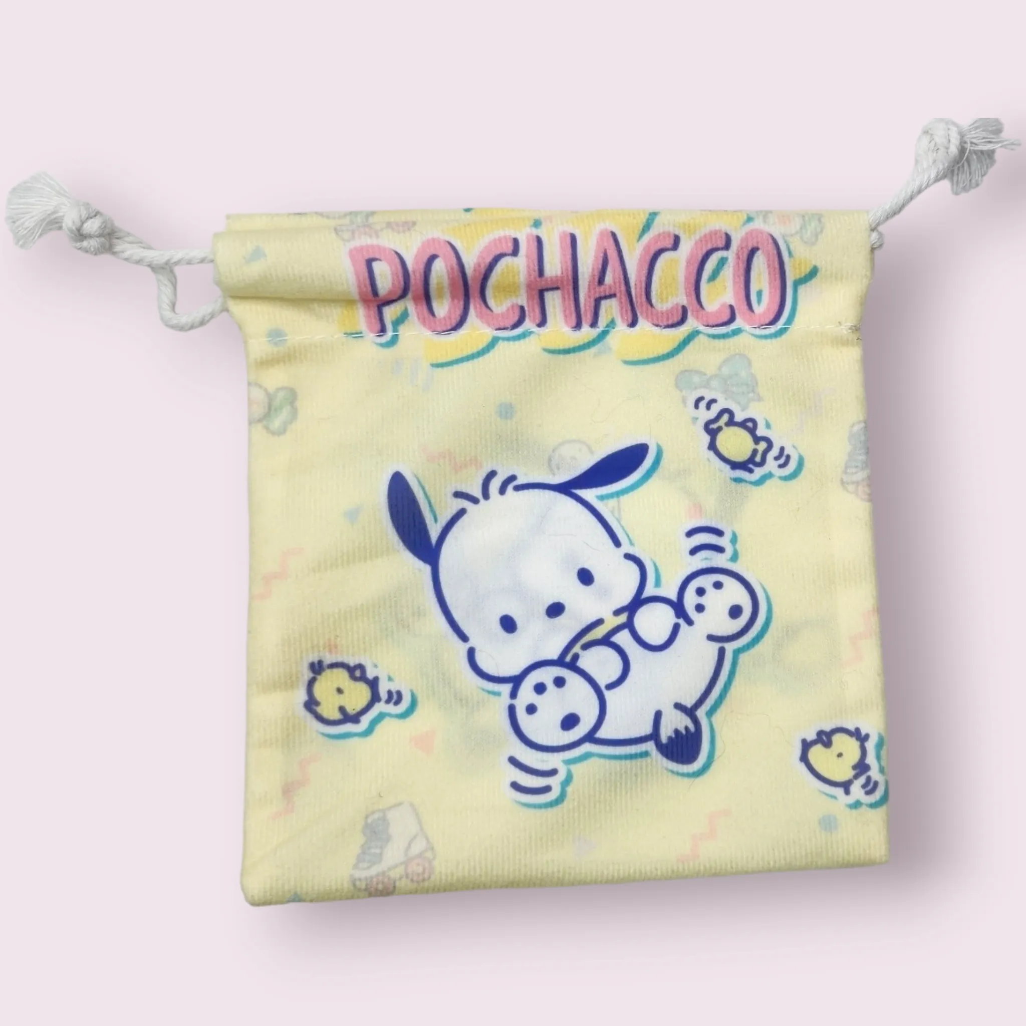 Small Pochacco Birds Soft Drawstring Bag