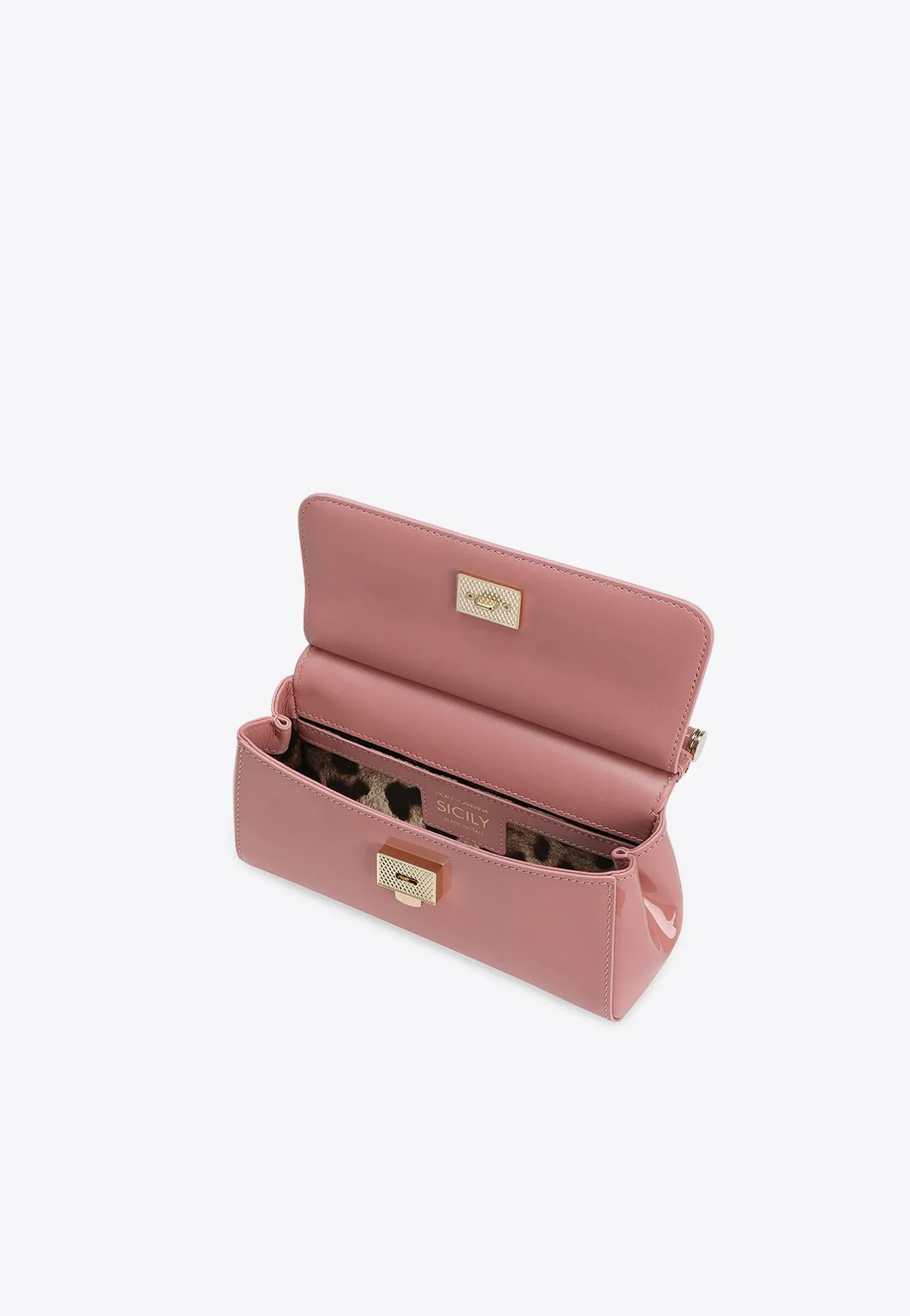 Small Sicily Patent Leather Top Handle Bag