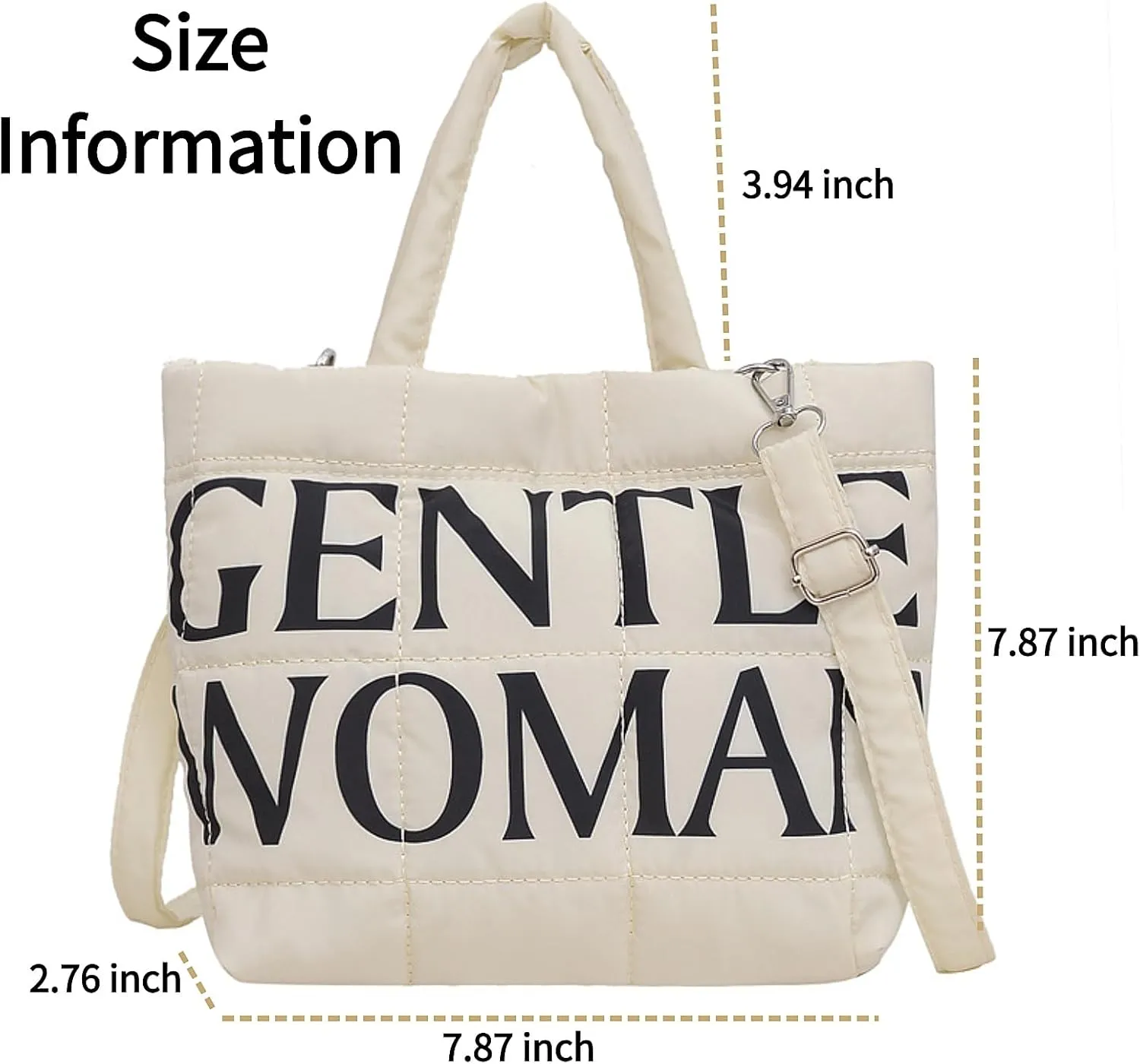 Small Tote Bag Cute Quilted Puffer Crossbody Shoulder Handbag Trendy Daily Travel Purse for Women