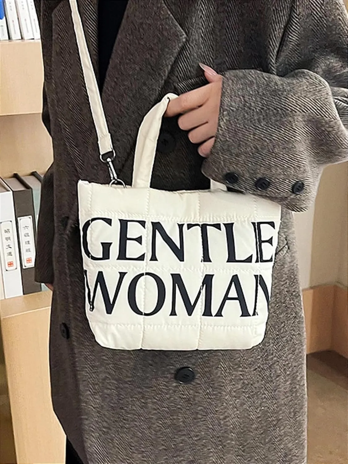 Small Tote Bag Cute Quilted Puffer Crossbody Shoulder Handbag Trendy Daily Travel Purse for Women