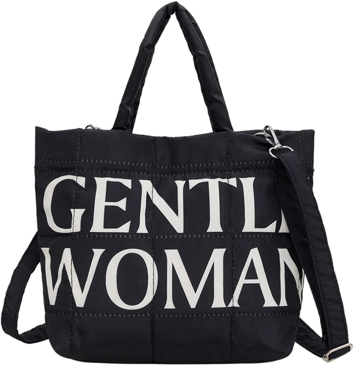 Small Tote Bag Cute Quilted Puffer Crossbody Shoulder Handbag Trendy Daily Travel Purse for Women