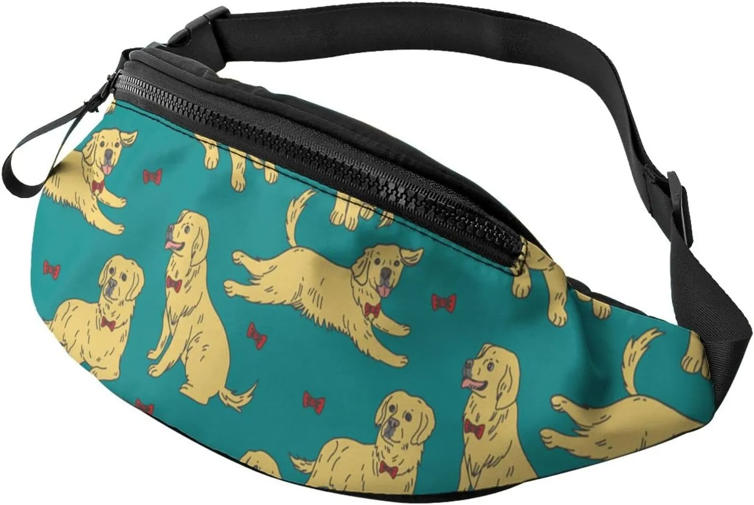 Smart Golden Retriever Sports Crossbody Fanny Pack Fashion Adjustable Strap Waist Pack for Hiking Walking Jogging