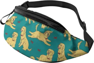 Smart Golden Retriever Sports Crossbody Fanny Pack Fashion Adjustable Strap Waist Pack for Hiking Walking Jogging