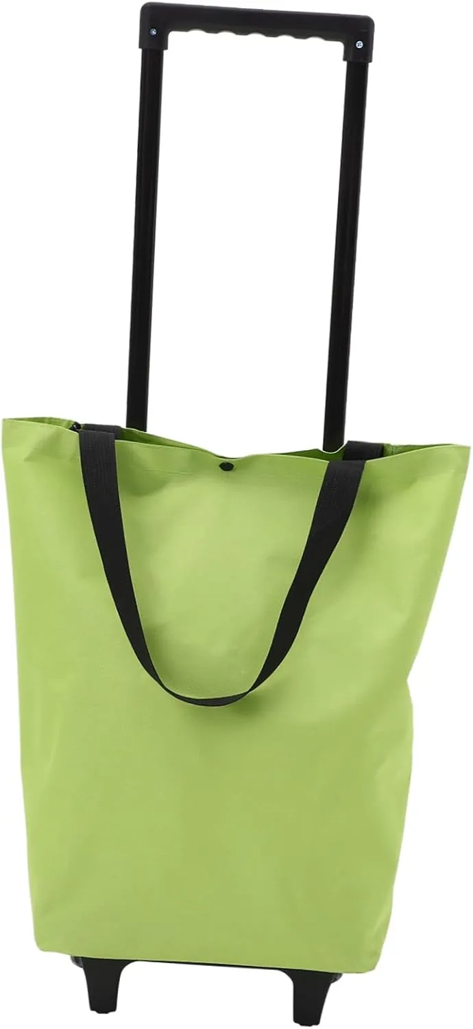 SMASOLO Portable Foldable Shopping Cart with Wheels Retractable Handle Capacity Tote Bag for Groceries and Laundry Lightweight and Design