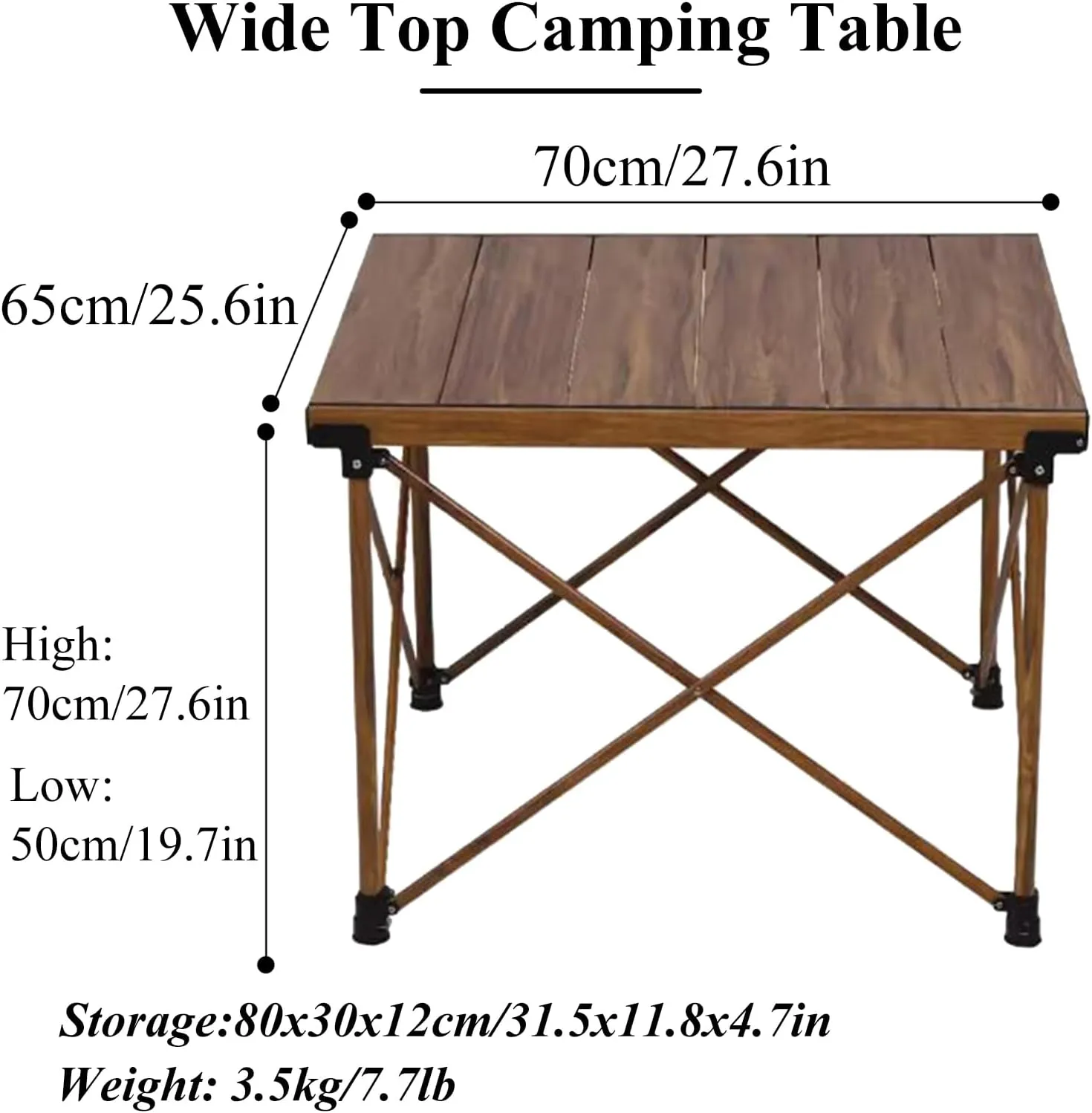 SOBOUR Liftable Camping Table Aluminum Alloy Picnic Table Ultralight Folding Camping Table Roll Up Table Top Multi-Purpose for Camp