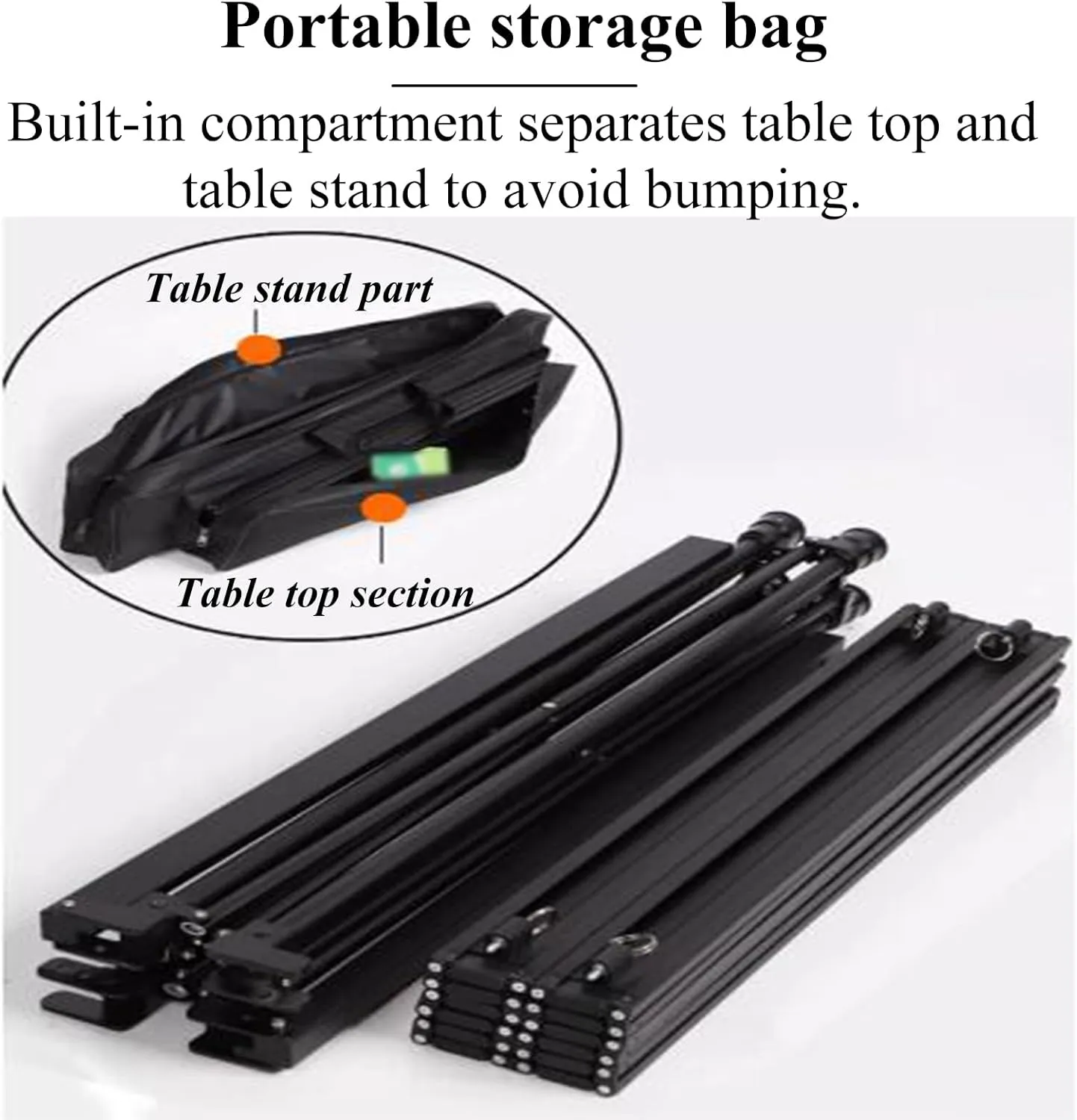 SOBOUR Liftable Camping Table Aluminum Alloy Picnic Table Ultralight Folding Camping Table Roll Up Table Top Multi-Purpose for Camp