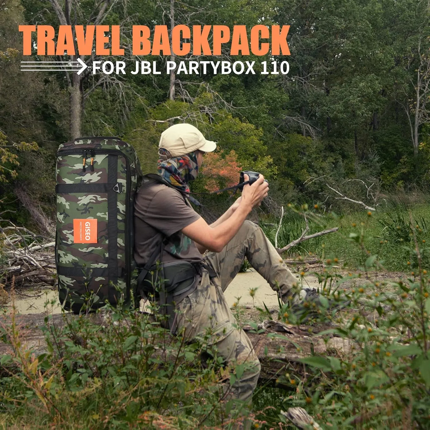 Speaker Bag Portable Speaker Backpack Travel Storage Case for JBL 110/120 Speaker Carrying Backpack for JBL Partybox Bluetooth Party Speaker (for JBL Partybox 110 Camouflage)