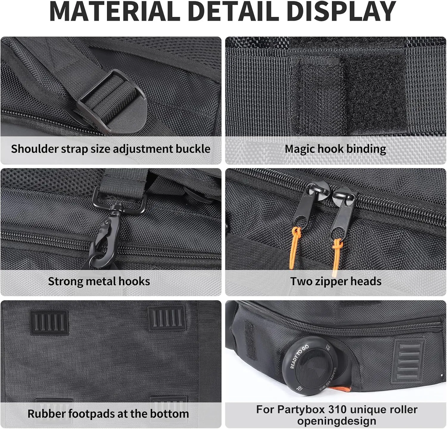 Speaker Bag Travel Case Replacement for JBL Party Box Series, Portable Speaker Carry Tote Bag Backpack for for JBL Speaker (For JBL partybox 310 black)