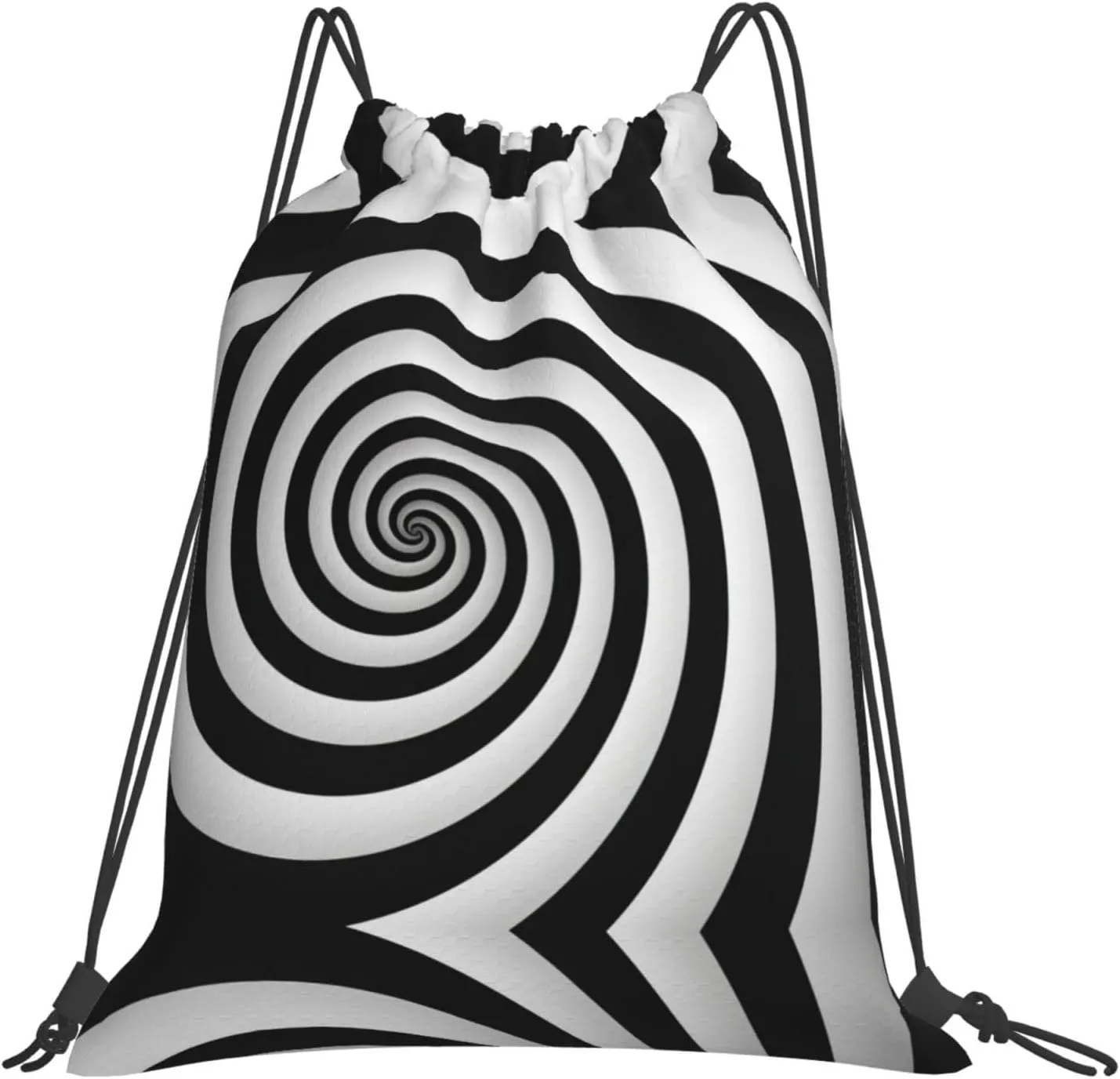 spiral optical illusion gif print Casual drawstring backpack fitness bag, fashionable, fit for sports travel and daily use