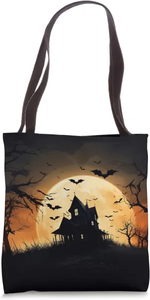 Spooky Haunted Mansion Halloween Tote Bag