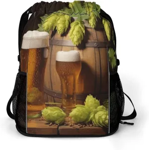 Sports Belt Pocket, Beer And Hop Cones Print Dry And Wet Separation Bag All-purpose Gym Bag Sports And Fitness Bag Stylish Sports Bag