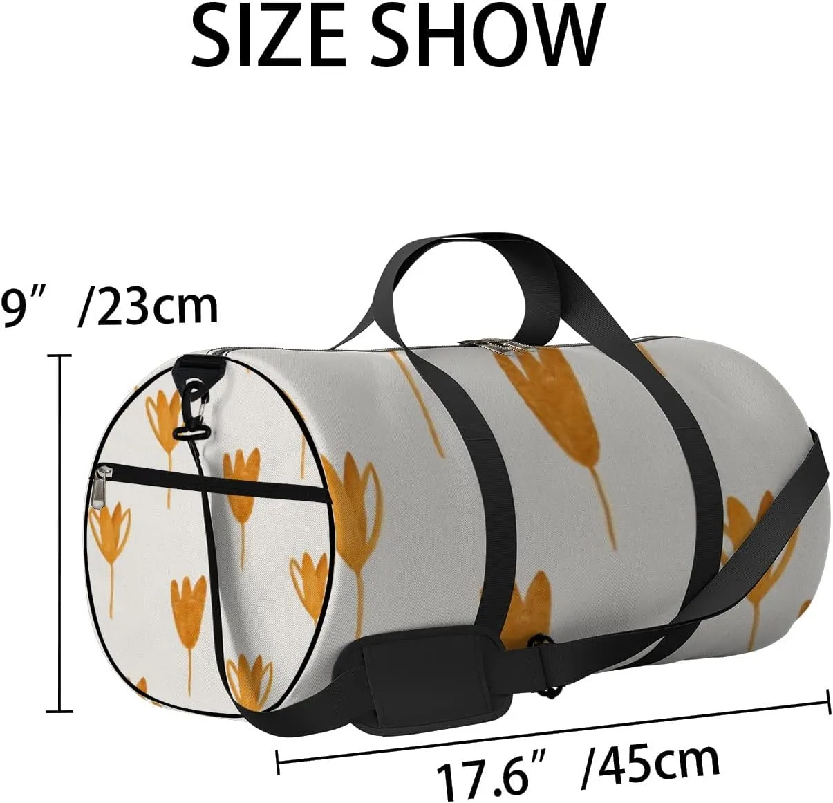 Sports Gym Bag for Women and Men Waterproof Abstract Golden Flowers Duffel Bag Lightweight Carryon Traveling Boarding Gripsack