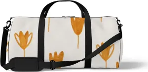 Sports Gym Bag for Women and Men Waterproof Abstract Golden Flowers Duffel Bag Lightweight Carryon Traveling Boarding Gripsack