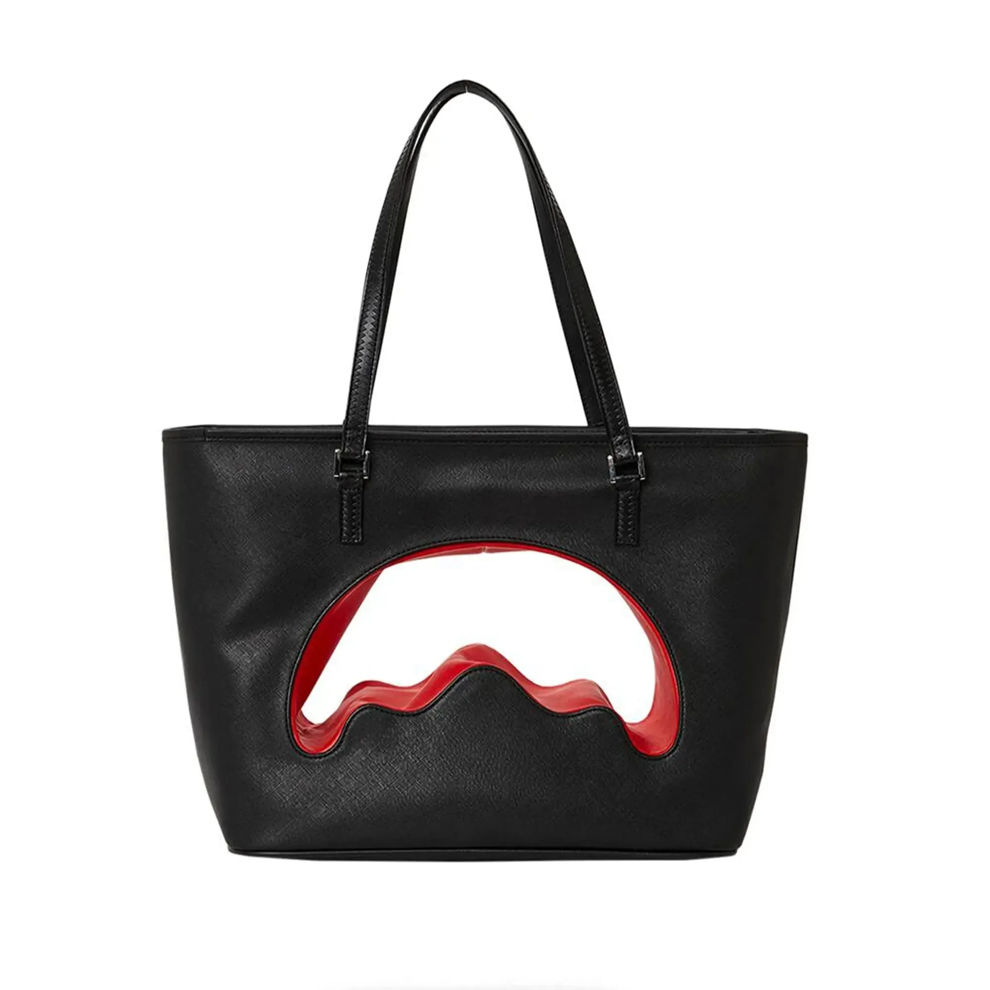 SprayGround Men Shark Shape Thru Tote Bag (Black)