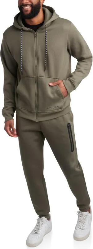 Spyder Mens Track Suit Set - 2 Piece Men's Activewear Fleece Zip Up Hoodie and Jogger Sweatpants, Sweatsuits for Men (S-XXL)