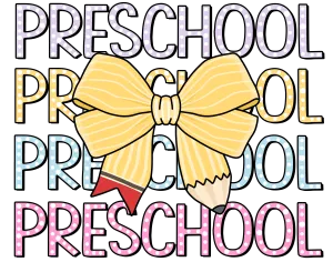 Stacked Preschool with Bow DTF (direct-to-film) Transfer