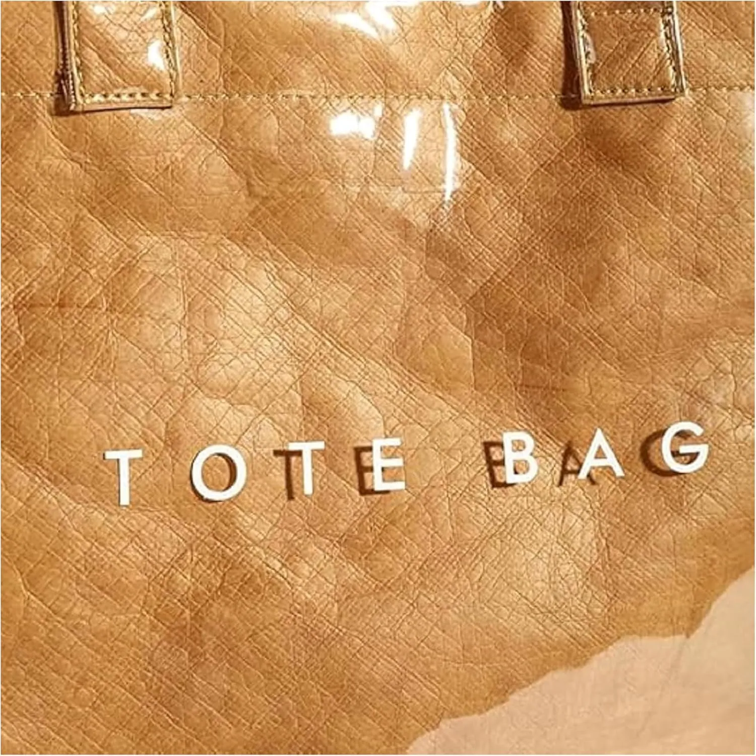 Stellaya Tote Bag, Womens Letters Print Tote Bag, Pvc Tote Bag for Women, Women's Pvc Kraft Paper Tote Bag