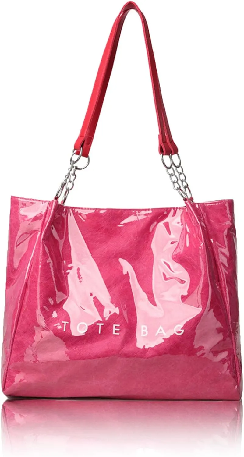 Stellaya Womens Letters Print Tote Bag, 2025 New Women's PVC Kraft Paper Tote Bag, for Handbag or Shoulder
