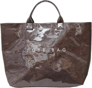 Stellaya Womens Letters Print Tote Bag, Women's PVC Kraft Paper Tote Bag, Stellaya Letter Print PVC Kraft Paper
