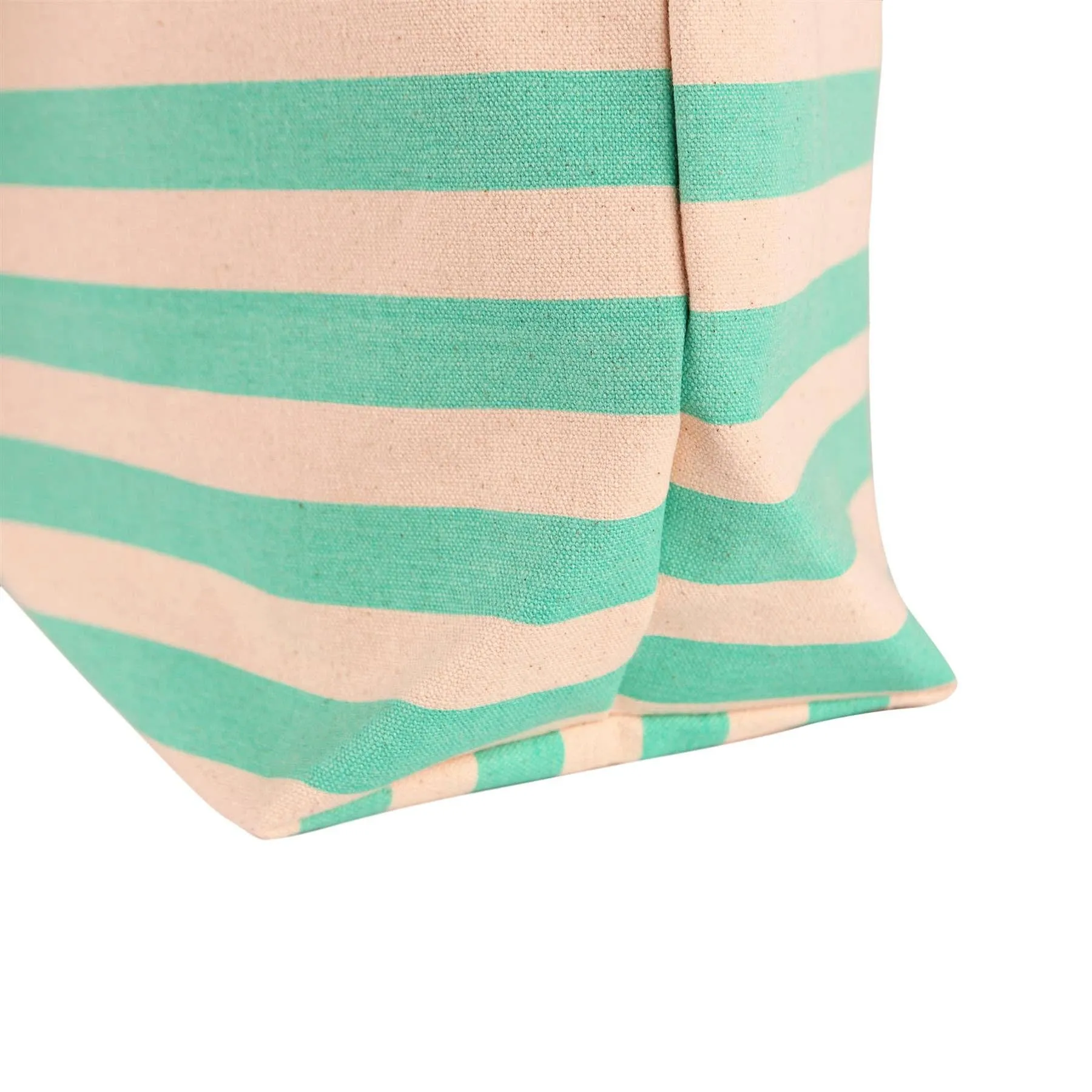 Striped Canvas Tote Beach Bag