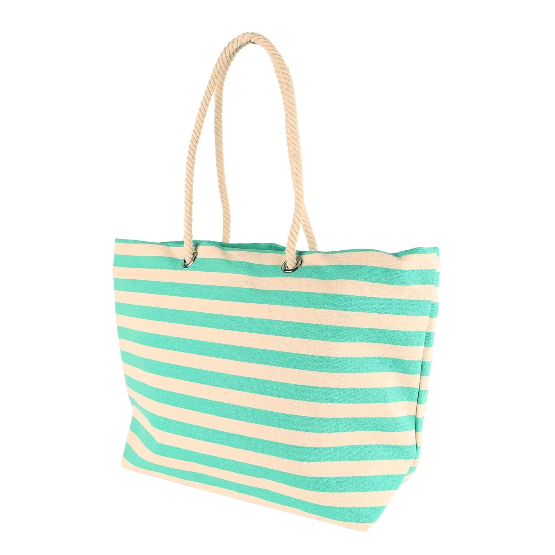 Striped Canvas Tote Beach Bag