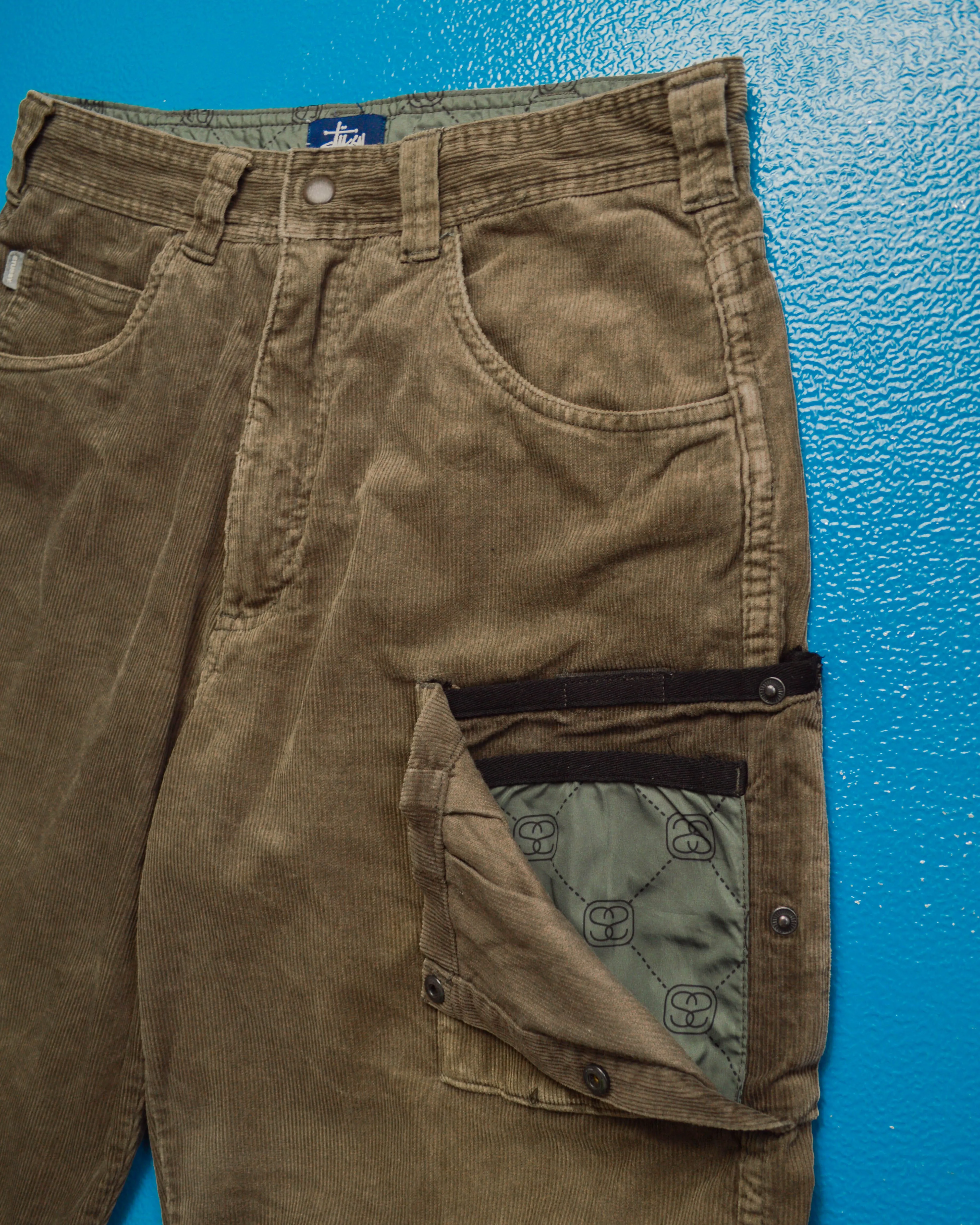 Stucci Cargo Panel Corduroy Grey/Brown Shorts ( ~29~)